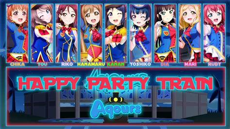 Happy Party Train Aqours [full Eng Rom Lyrics Color Coded] Love Live Youtube