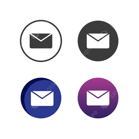 네 가지 스타일의 메일 아이콘 우편 메일 Png 메일 아이콘을 Png 일러스트 및 벡터 에 대한 무료 다운로드 Pngtree
