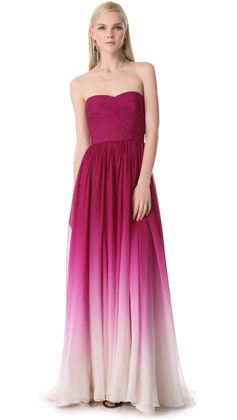 Lyst Monique Lhuillier Strapless Sweetheart Gown In Pink