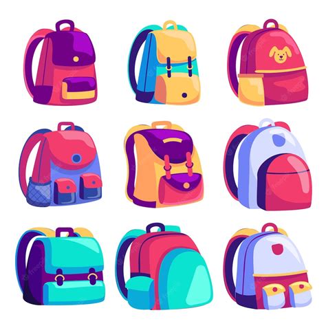 Free Vector Colored School Backpacks Set Education And Study Back To