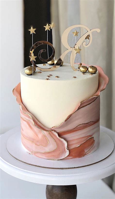 37 Pretty Cake Ideas For Your Next Celebration Rose Gold Marble Cake
