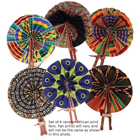 Set Of 6 Hand Made African Folding Fans From Ghana Mixed Etsy