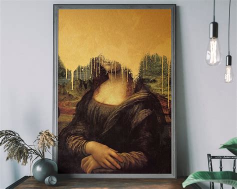 Mona Lisa Reproduction Wall Art Da Vinci Poster Altered Art Etsy Uk