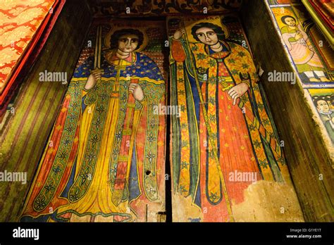 Christian Orthodox Wall Paintings Old Cathedral Of Tsion Maryam Or St