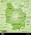 Mapa de borgoña con bordes en verde Imagen Vector de stock - Alamy