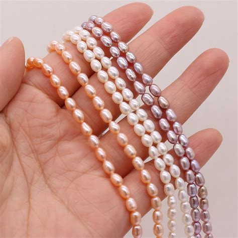 Natural Freshwater Pearl Beads White Round Mother Of Pearl Loose Bead