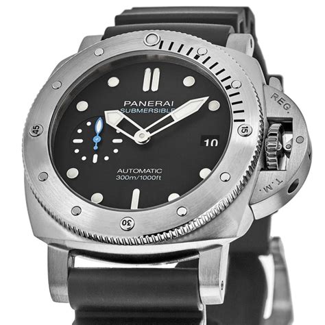 Panerai Submersible 42mm Automatic Steel Rubber Strap Mens Watch Pam00973