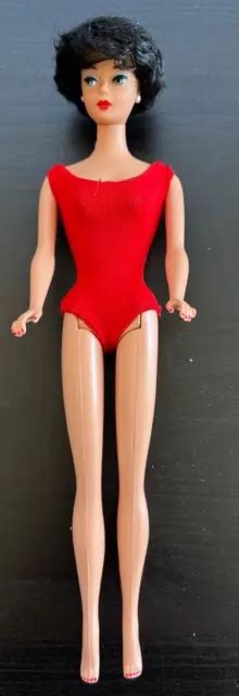 VINTAGE BARBIE BRUNETTE Bubble BUBBLECUT Doll Red Swimsuit Reproduction PicClick