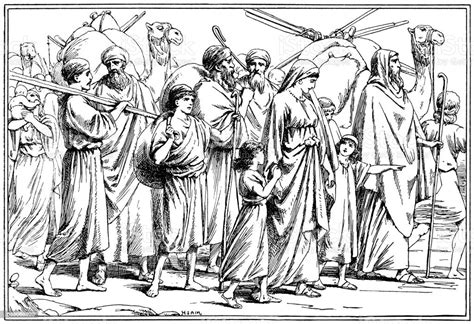 Moses Leading The Exodus Of Israelites From Egypt Stock Vector Art