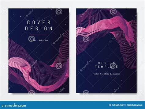 Front And Back Of Book Cover Template Design Abstract Pink Striped