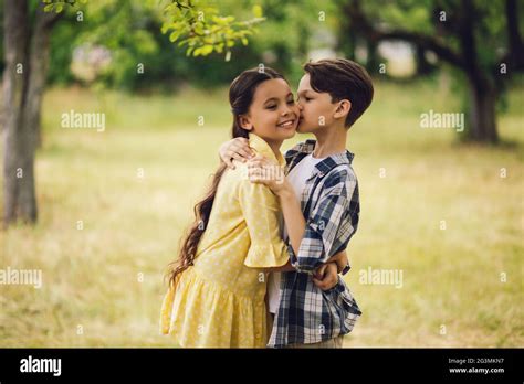 Boy And Girl Child Kissing Hi Res Stock Photography And Images Alamy