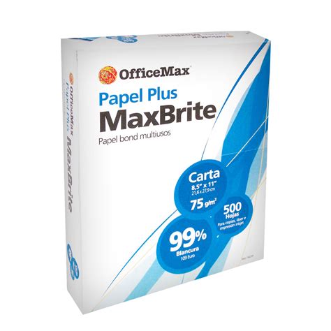 Resma Papel Officemax Maxbrite Carta 500 Hojas Officemax