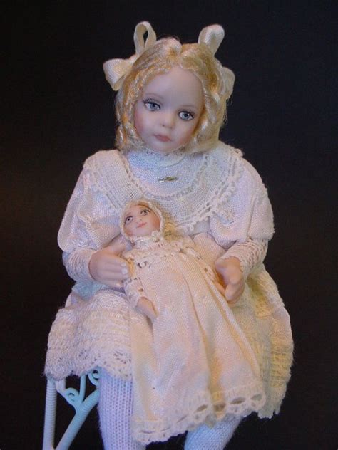 Dollhouse Porcelain Toddler Doll With Her Dolly Toddler Dolls Flower