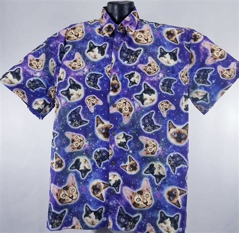 Check out our hawaiian cat shirt selection for the very best in unique or custom, handmade pieces from our clothing shops. A shirt so quirky it's cool. #Hawaiianshirt #alohashirt # ...