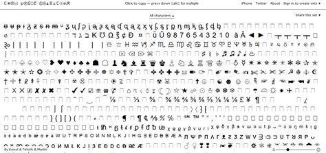 Special characters symbols list pdf. Sharing Technology ©: Rare Special Characters