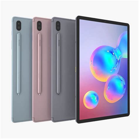 The samsung galaxy tab s6 comes in gray, blue and blush. 3D model Samsung Galaxy Tab S6 Full Color | CGTrader