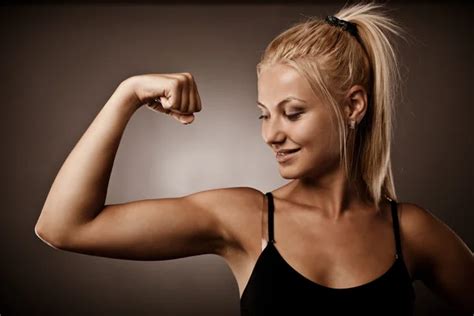 Woman Flexing Her Biceps Stock Image Everypixel