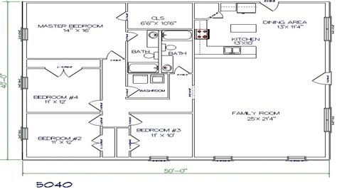 40x60 4 Bedroom Barndominium Floor Plans Flooring Designs