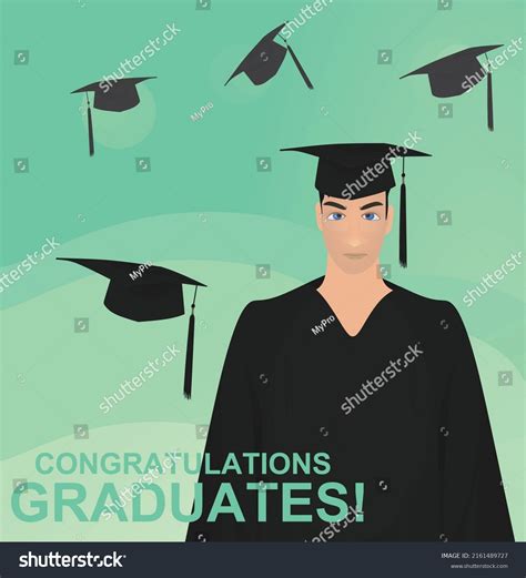 Male Graduating Student Vector Illustration Stock Vector Royalty Free