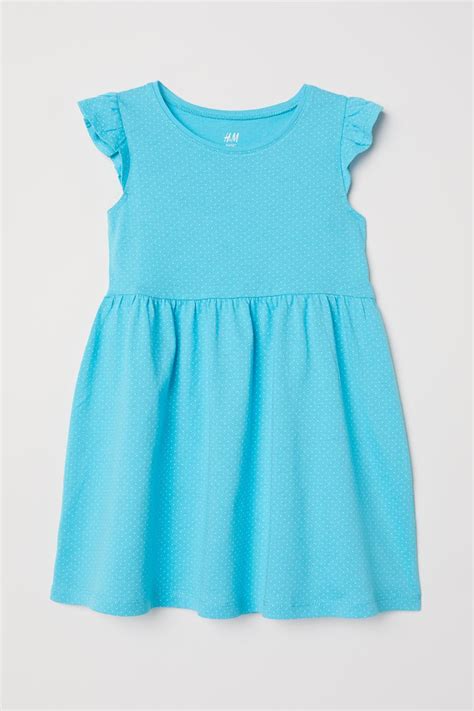 Jersey Dress Turquoisewhite Dotted Kids Handm Us