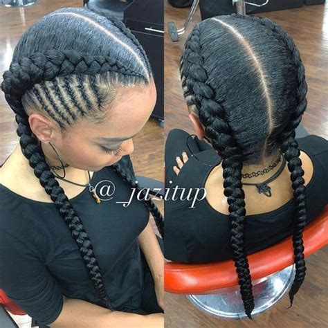 Best 12 Cornrows Hairstyles With 2 Braids New Natural Hairstyles