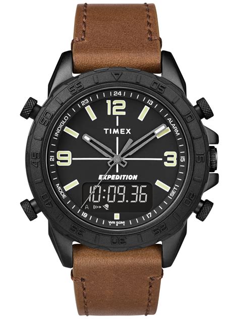 Timex Timex Mens Expedition Pioneer Combo 41mm Brownblack Leather
