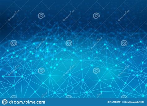 Blue Lines Background For Technology Concept Abstractd Virtual