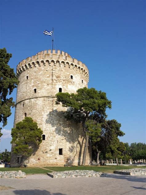 Weißer Turm In Saloniki Griechenland Stockbild Bild Von