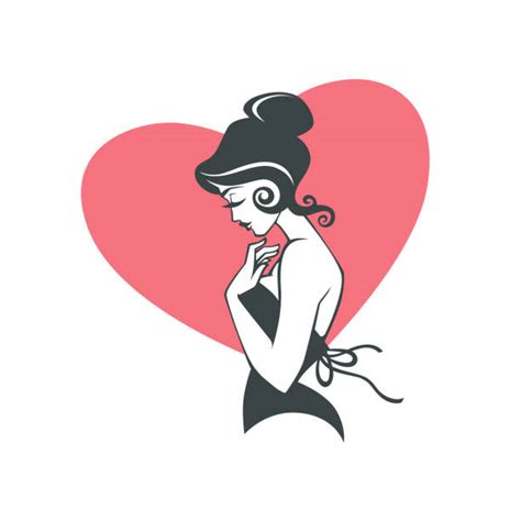 40 Pinup Girl And Heart Shape Background Illustrations Royalty Free