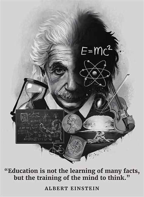 Albert Einstein Motivational Quote Vintage Poster Wall Decor Etsy In
