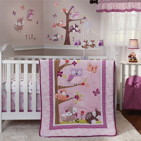 Lavender Woods 3 Piece Crib Bedding Set Girl Nursery Bedding Baby