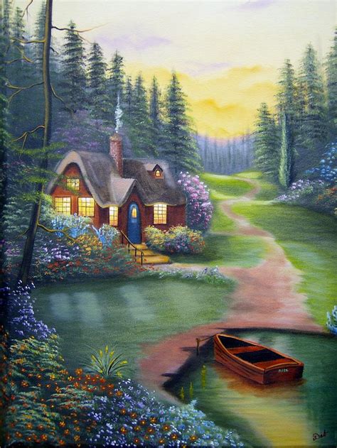Ritas Lake House Painting By Debra Campbell Pixels