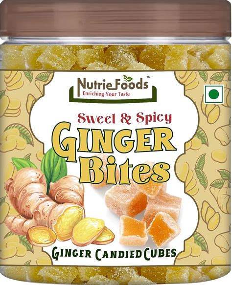 Nutriefoods Ginger Bites Ginger Candied Sweet And Spicy Cubes 100