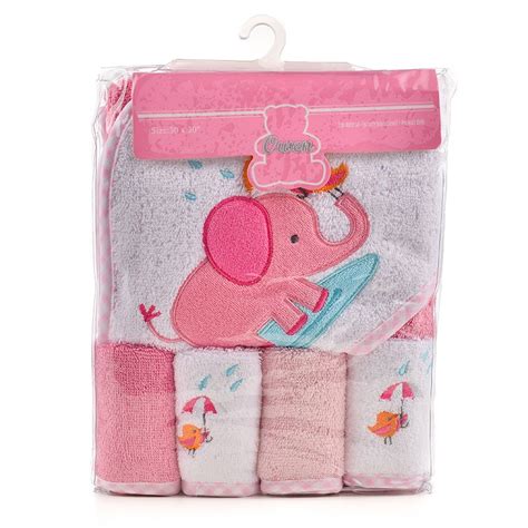 Owen Baby Towel 5 Piece Starter Set Pink Baby Towels