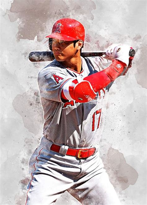 Shohei Ohtani Poster Print Baseball Player Wall Art