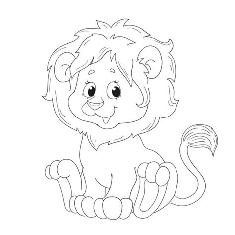 Lion Cartoon Coloring Page — Stock Vector © Izakowski 39865411
