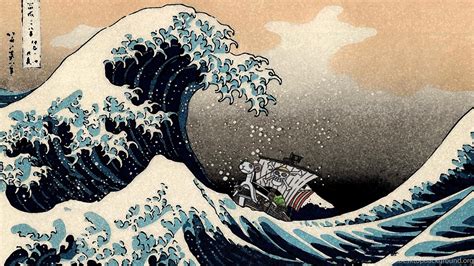 Monkey D Luffy One Piece The Great Wave Off Kanagawa Hokusai Waves