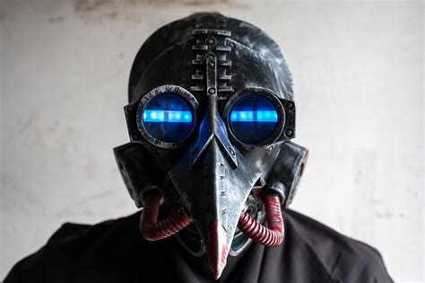 Plague Doctor Mask Halloween Costume Cosplay Led Steam