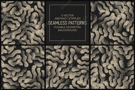 Premium Vector Abstract Stippled Seamless Patterns Vector Set