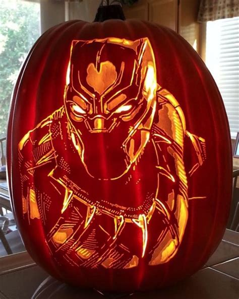 Superb Black Panther Pumpkin Carving Pumpkin Carving Halloween