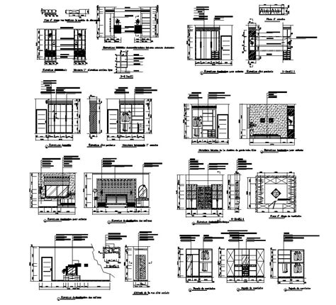 Sectional Detail Of Living Room And Bed Room Furniture Layout File In