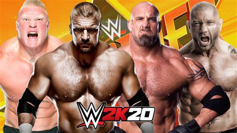 Brock Lesnar Vs Triple H Vs Batista Vs Goldberg Wwe 2k20 Cage Match