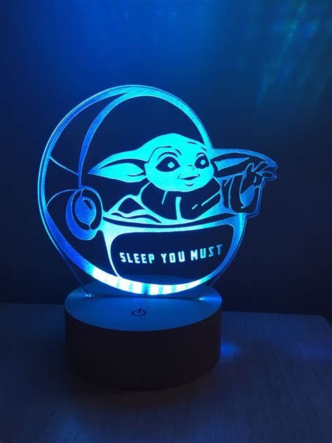 Baby Yoda Night Lamp Star Wars Baby Yoda T Personalized Etsy