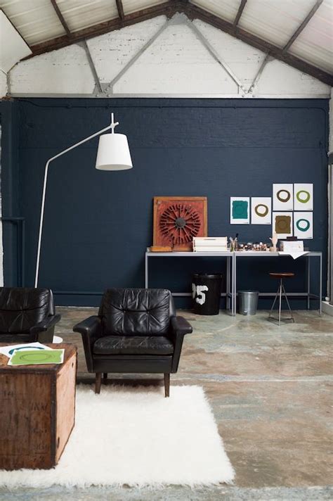 Cool Warehouse Living Room Painted In Indigo Night By Dulux Interiors