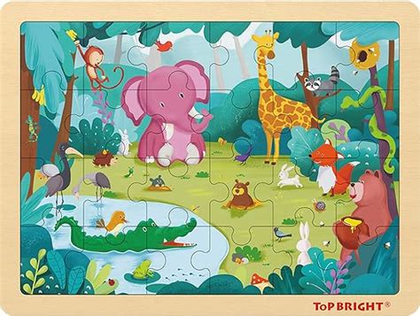 Top Bright 24 Piece Toddler Puzzles 3 Year Old Wooden