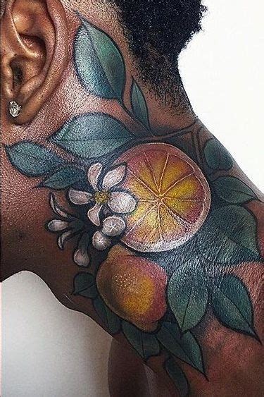 Miryam Lumpini Tattoo Lemon Oranges Color Tattoo Dark Skin Skin Color