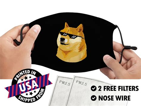 Doge Meme Face Mask Doge Face Mask Shiba Inu Face Mask Etsy