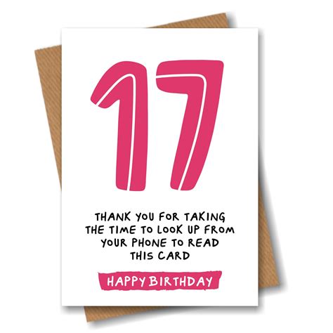 17th Birthday Card Funny Joke For 17 Year Old Etsy Uk