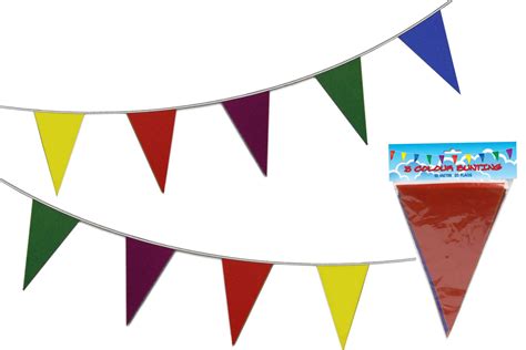 Triangular Coloured Bunting 10m 20 Flags 5 Colours Wow Camping