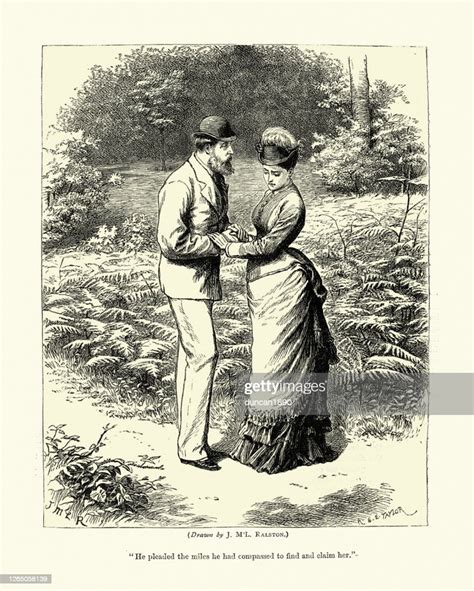 Man Declaring His Love For A Woman Victorian 19th Century High Res
